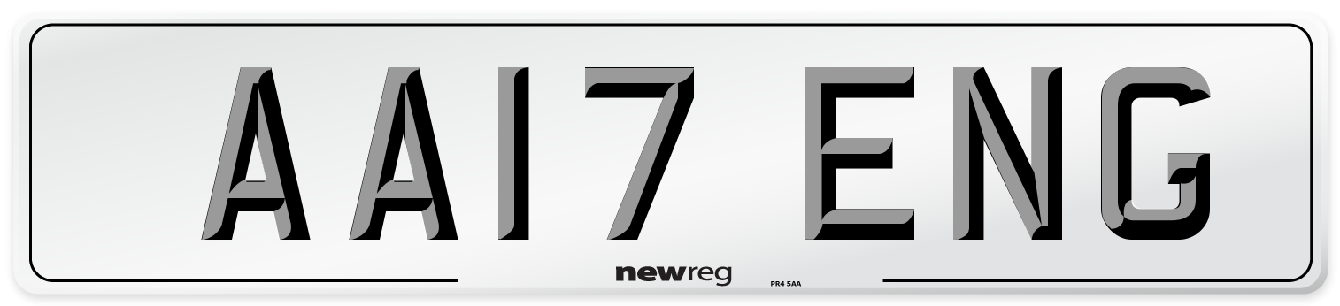 AA17 ENG Number Plate from New Reg